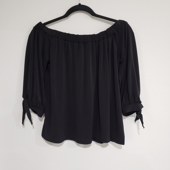 BP. off the Shoulders Stretchy Black Basic Top Size Medium - Picture 3 of 9